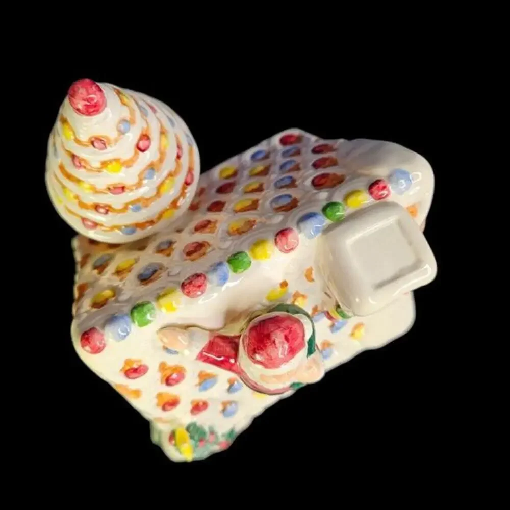 Fitz and Floyd Santa Claus‎ Gingerbread House Christmas Cookie Jar Vtg 1995 READ